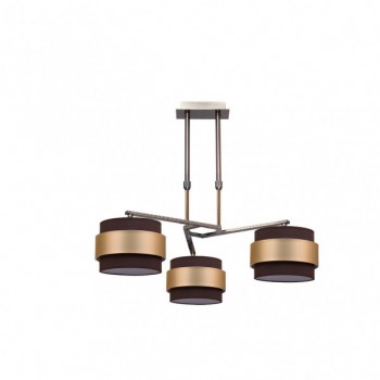 Distribuidor - Lâmpadas Diversas | Lâmpadas Modernas | LAMPARA BREMEN CUERO/MARRON-ORO 3XE14 REGX55X55 CM Ref: 066453014